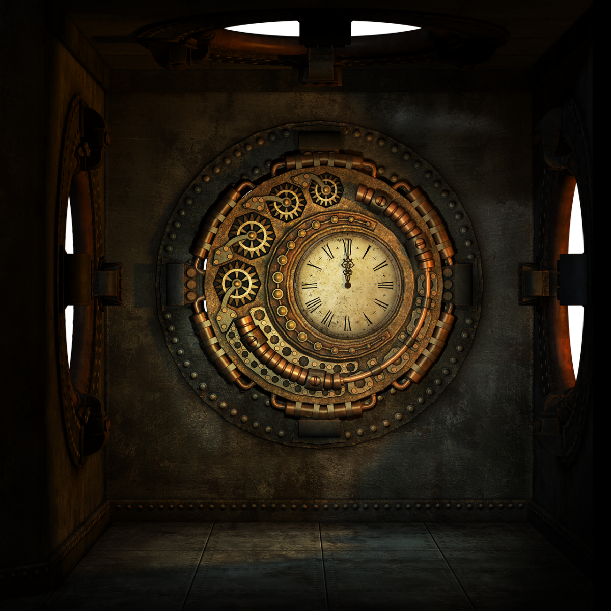 Steampunk clock courtesy 3209107 on Pixabay